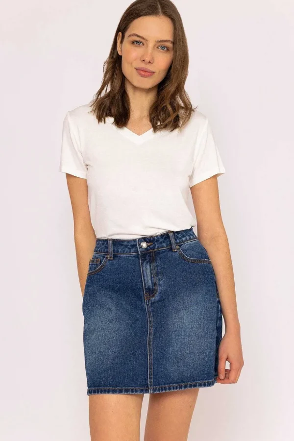 Denim Skirt In Indigo