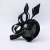 Diamante Feature Fascinator In Black