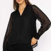 Dobby Texture Blouse In Black