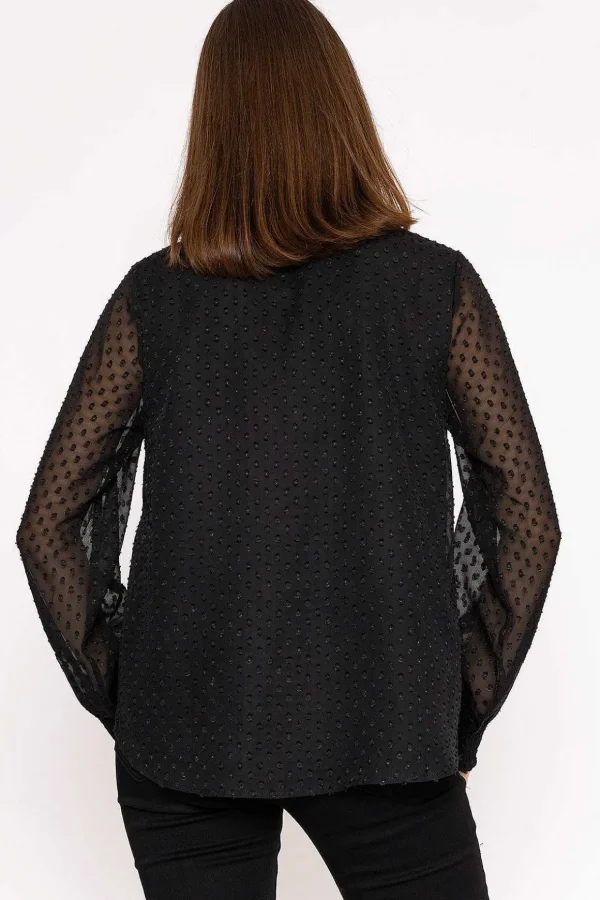 Dobby Texture Blouse In Black