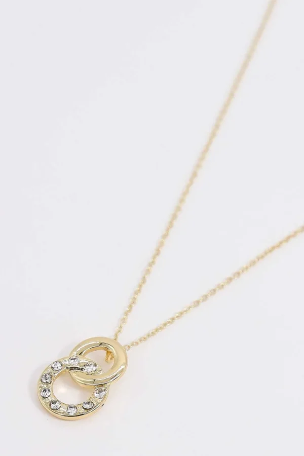 Double Circle Necklace In Gold