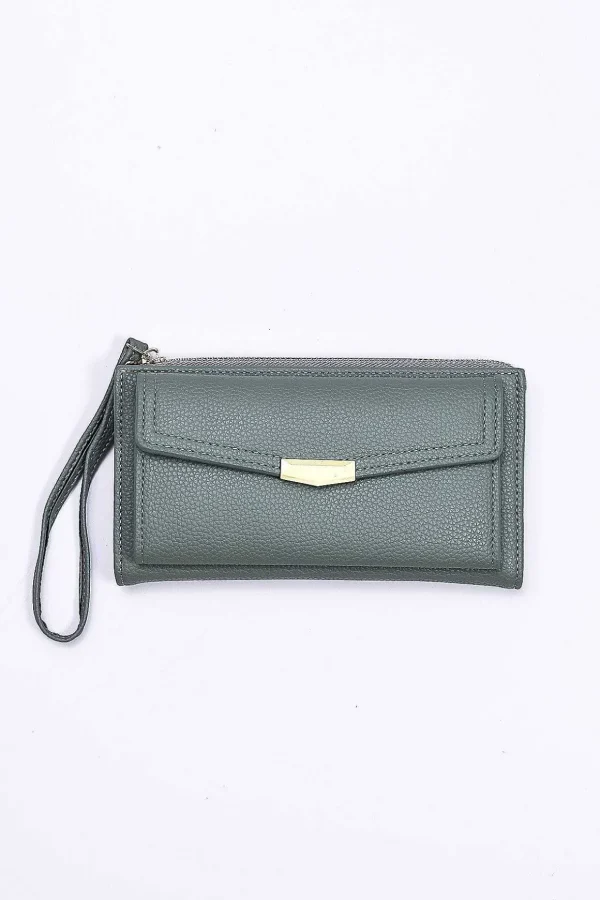 Double Compartment Purse In Teal