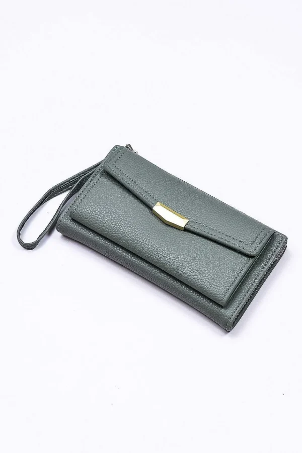 Double Compartment Purse In Teal