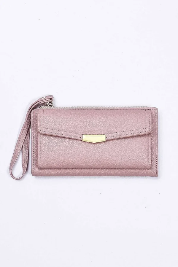 Double Compartment Purse In Pink