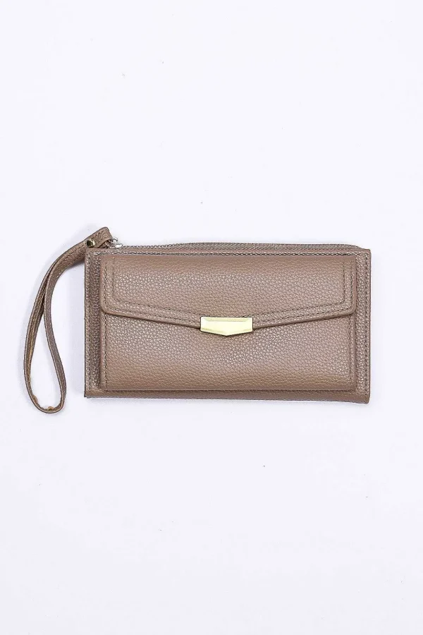 Double Compartment Purse In Beige