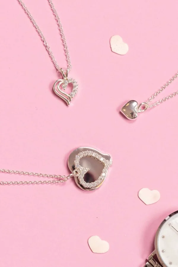 Double Heart Pendant Clear