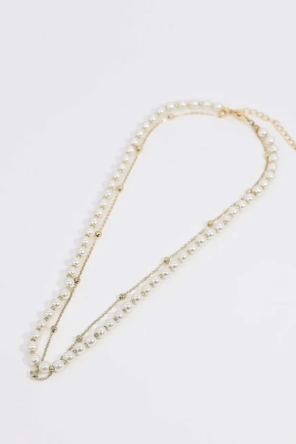 Double Strand Necklace With Pearls