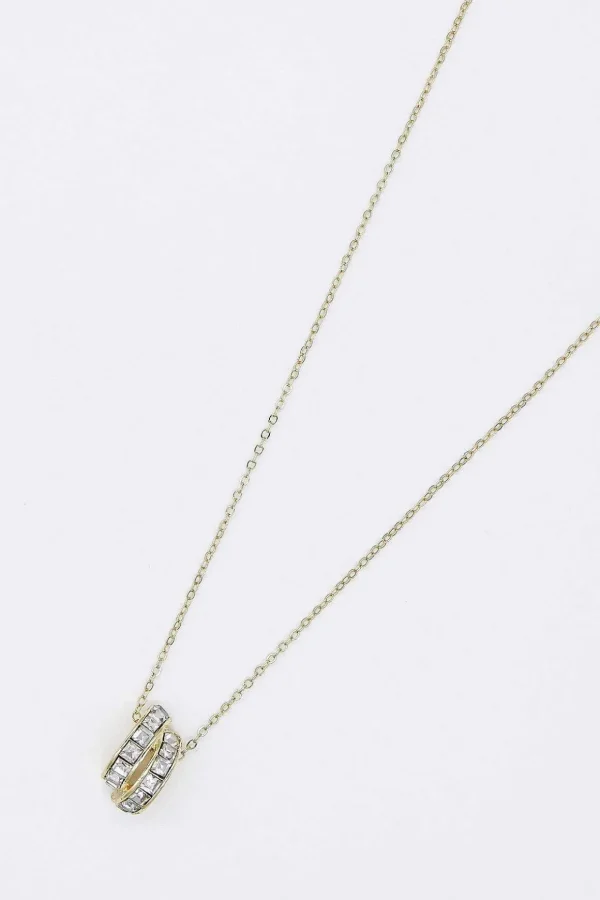 Double Strand Pendant Necklace In Gold