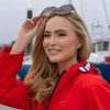 Drawstring Jacket With Stripe Lining In Red