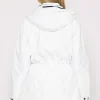 Drawstring Jacket With Stripe Lining In White