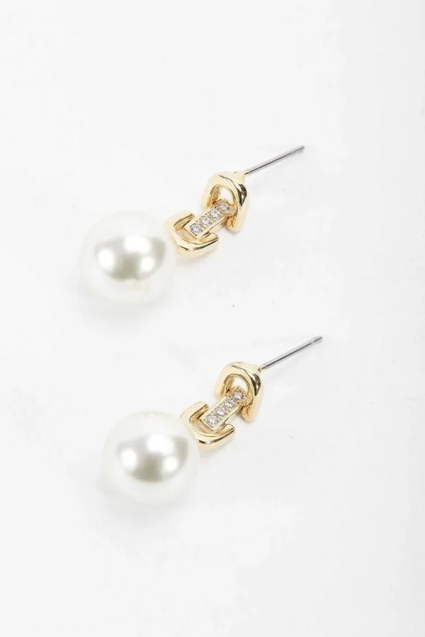 Drop Link Pearl Earring