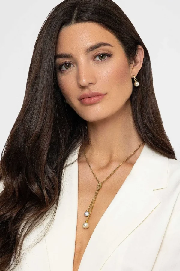 Drop Link Pearl Earring