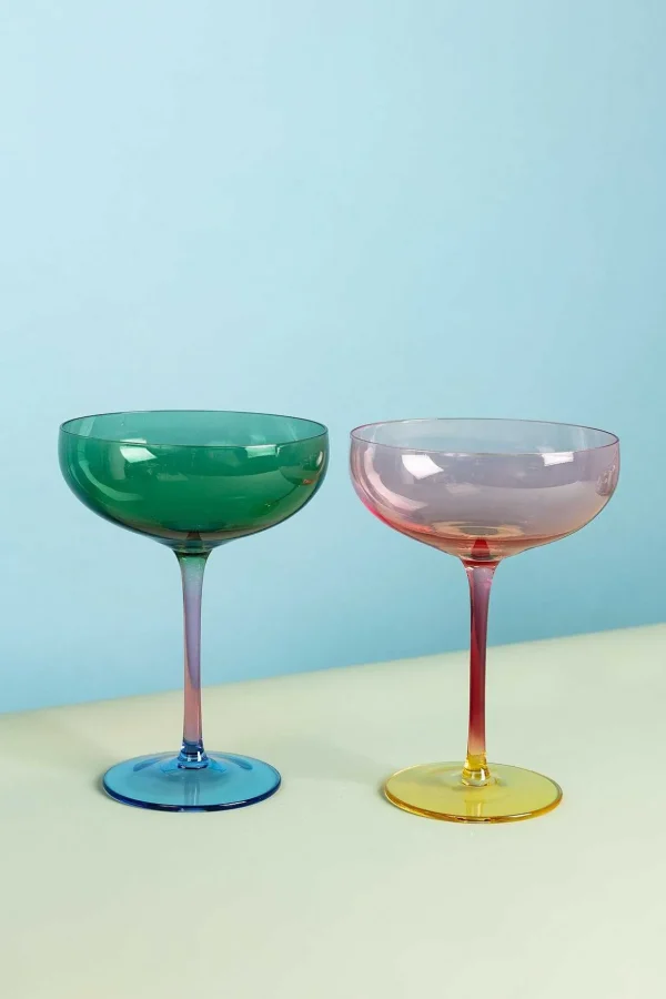 Eclectic Champagne Saucer Set Of 2