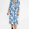 Eithne Midi Dress In Blue Print