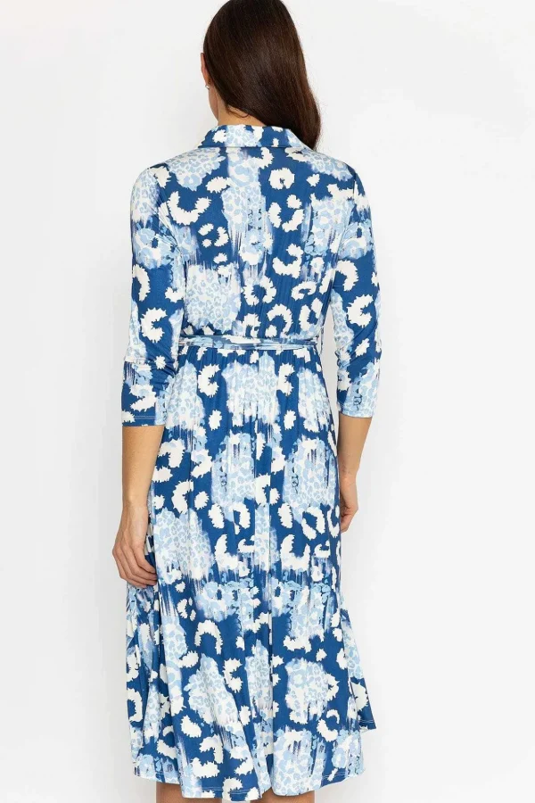 Eithne Midi Dress In Blue Print
