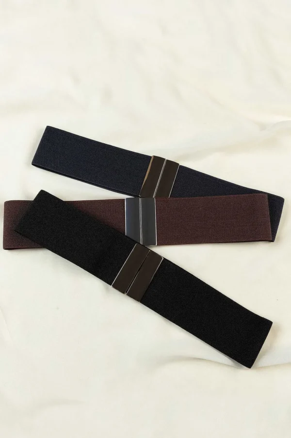 Elasticated Belt In Coffee
