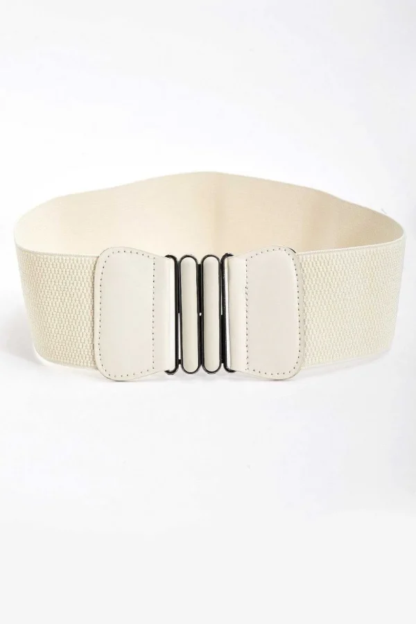 Elasticated Cream Belt