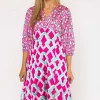 Eliza Midi Dress In Pink