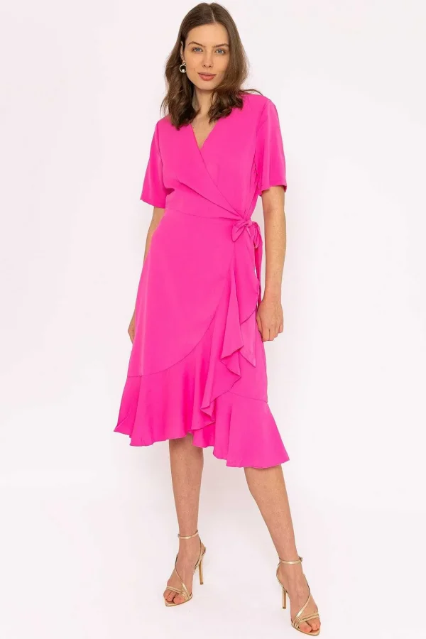 Ella Midi Dress In Fuchsia