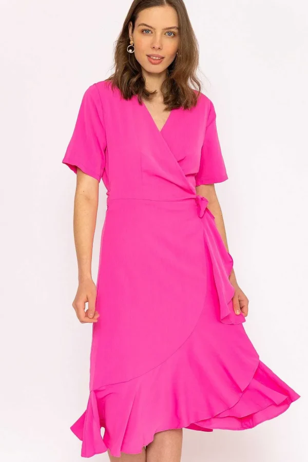 Ella Midi Dress In Fuchsia