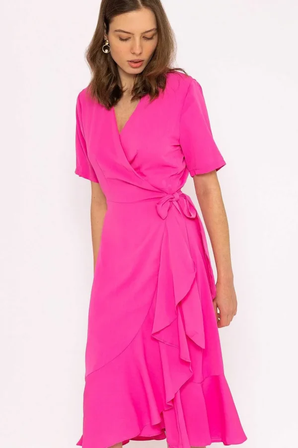 Ella Midi Dress In Fuchsia