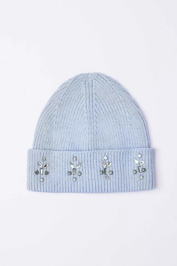 Embellished Beanie In Blue