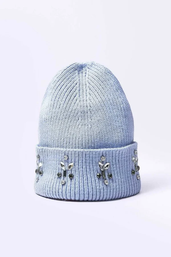 Embellished Beanie In Blue