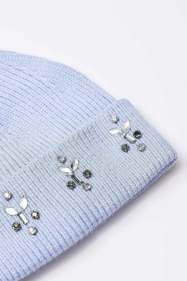 Embellished Beanie In Blue