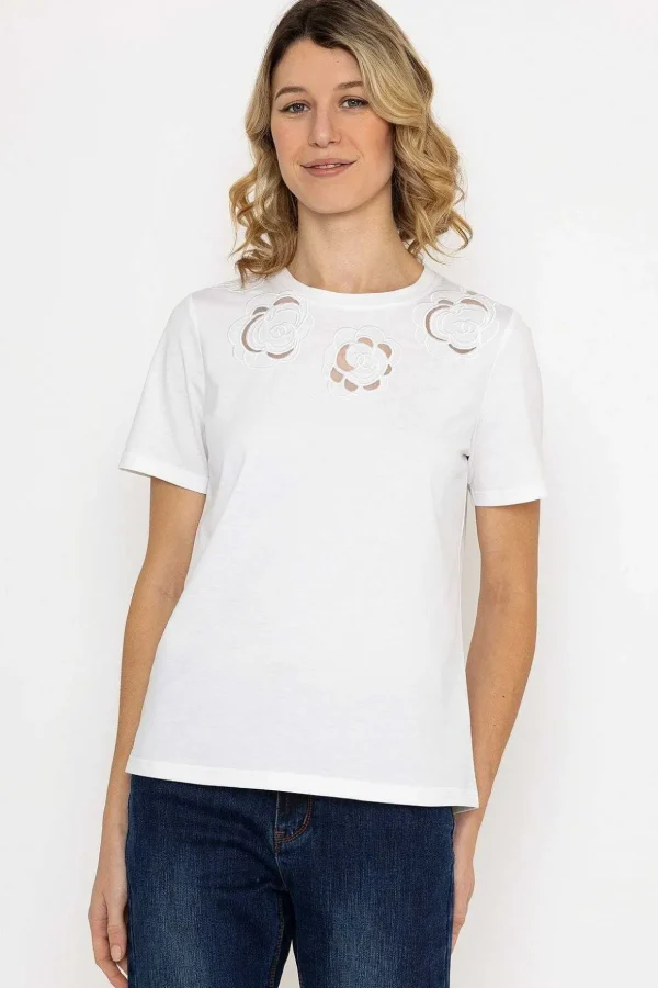 Embroidered T-Shirt In White