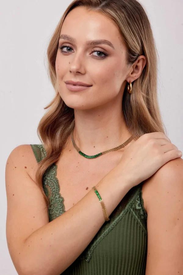 Emerald Mesh Bracelet