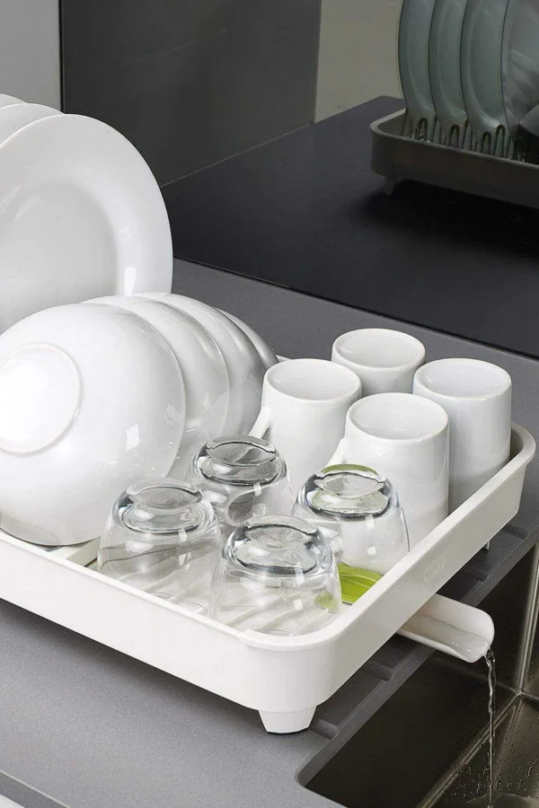 Extendable Dish Rack In White