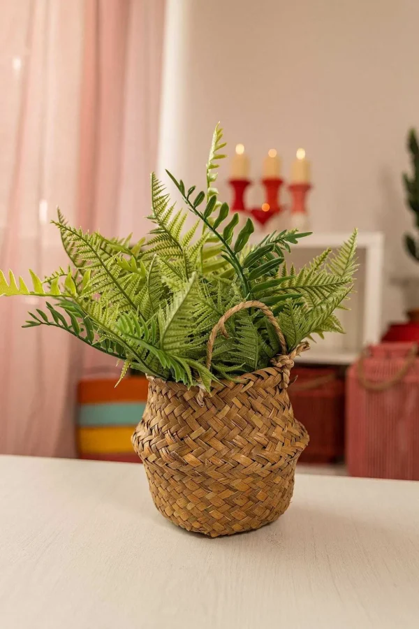 Faux Fern Plant In Basket