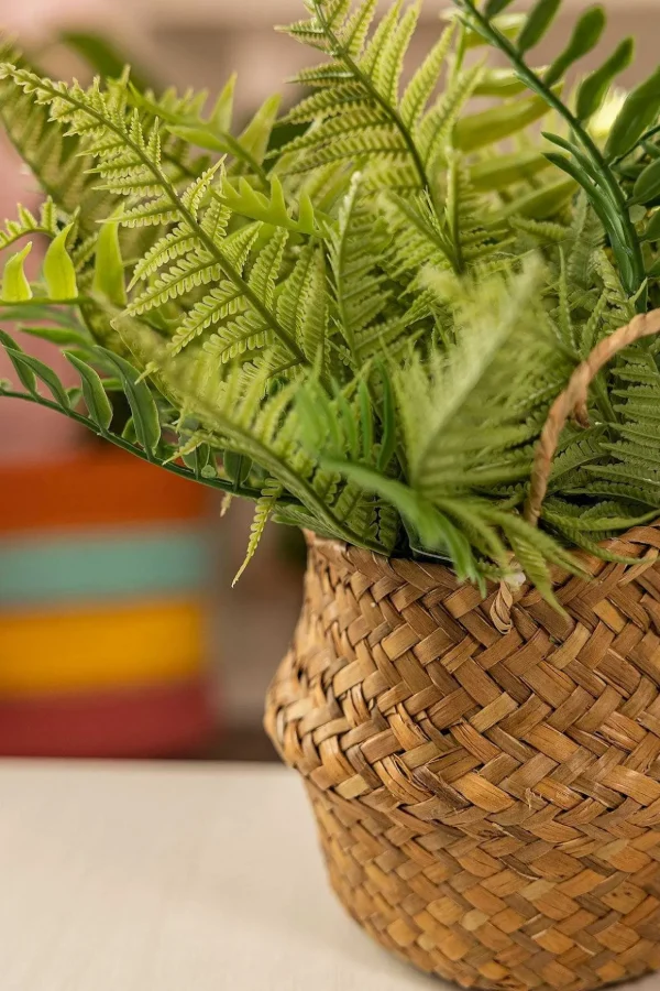 Faux Fern Plant In Basket