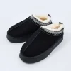 Faux Fur Cosy Slippers In Black