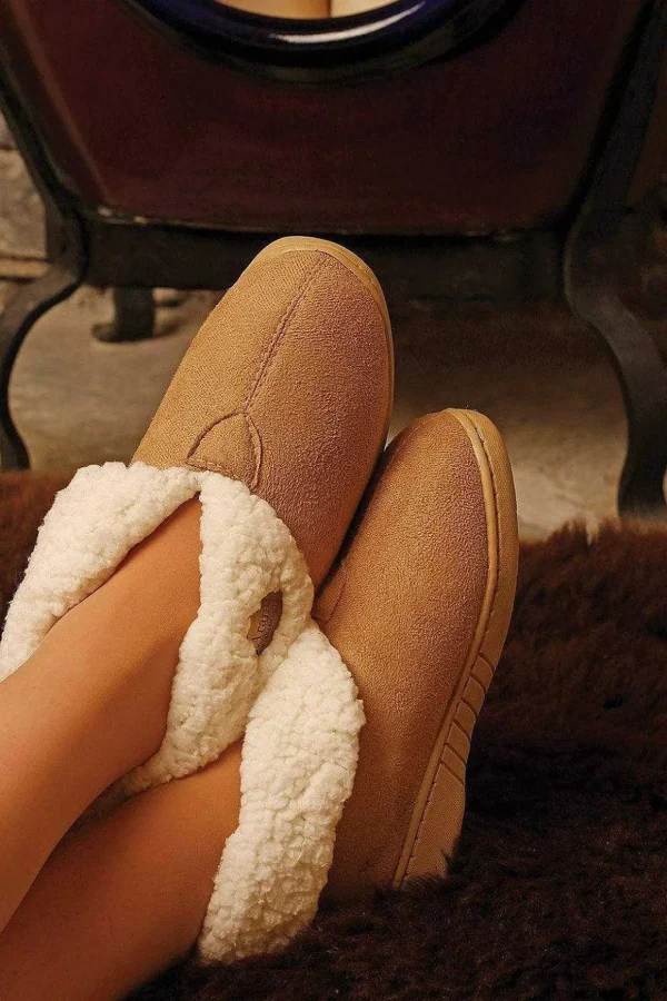 Faux Suede Adult Slipper Boots