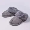 Faux Suede Mule In Grey