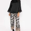Feather Cuff Shirt In Black