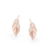 Feather Mini Stud Earrings In Rose Gold