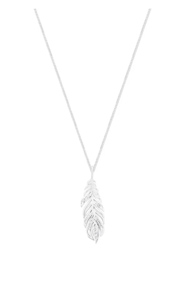 Feather Pendant In Silver
