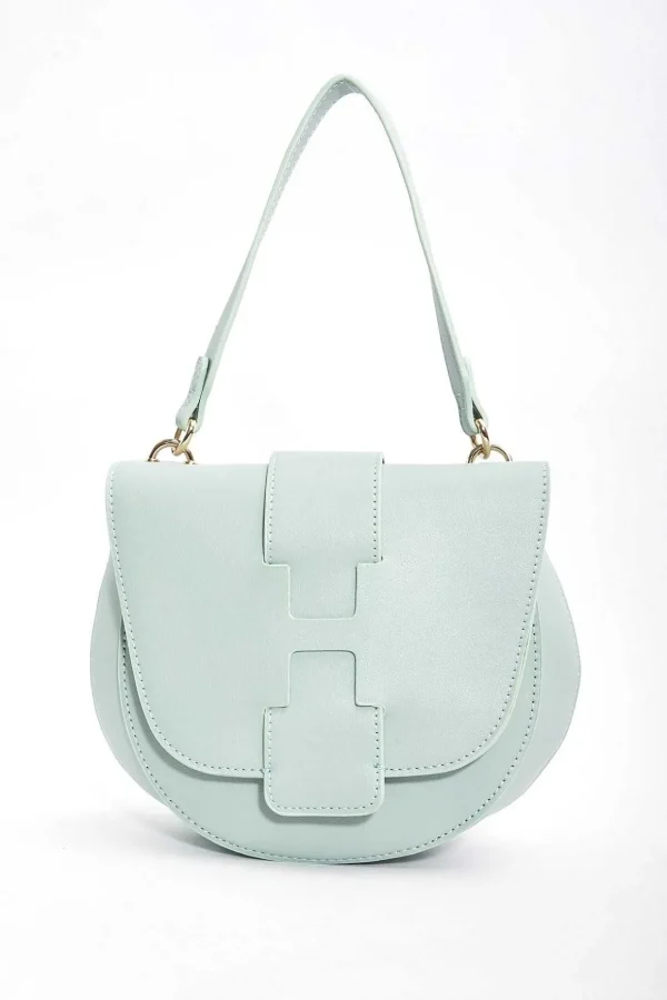 Flap Over Satchel Bag In Sage