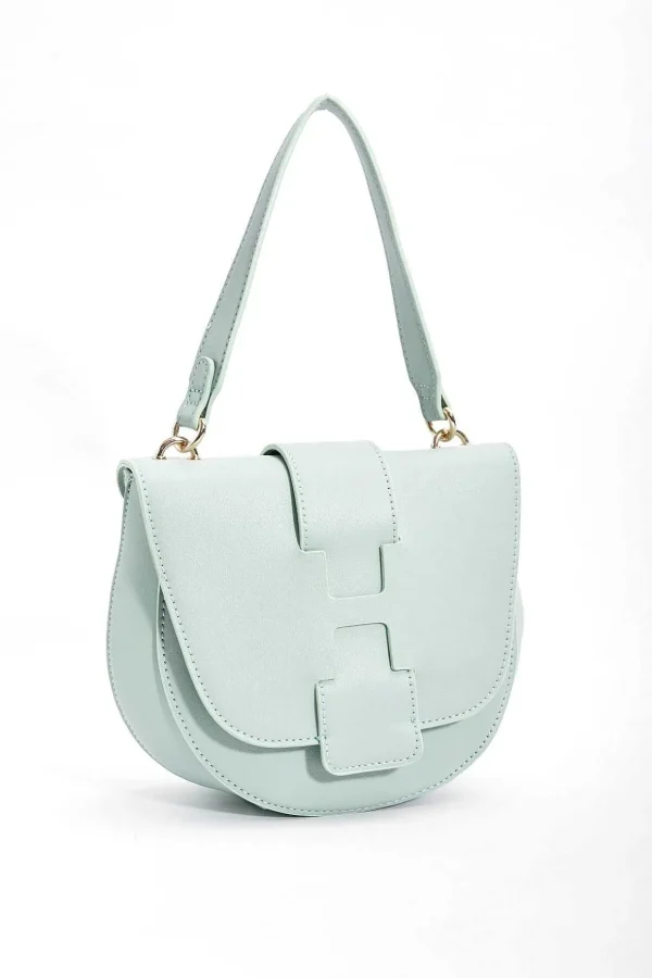 Flap Over Satchel Bag In Sage