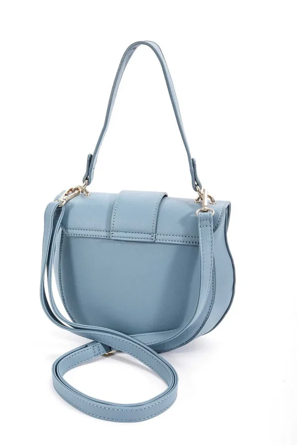 Flap Over Satchel Bag In Blue