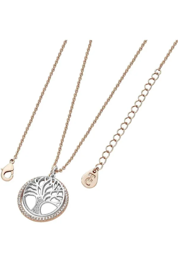 Floating Tree Of Life Circle In Rose Gold