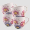 Floral Ceramic 4 Piece Mug Set
