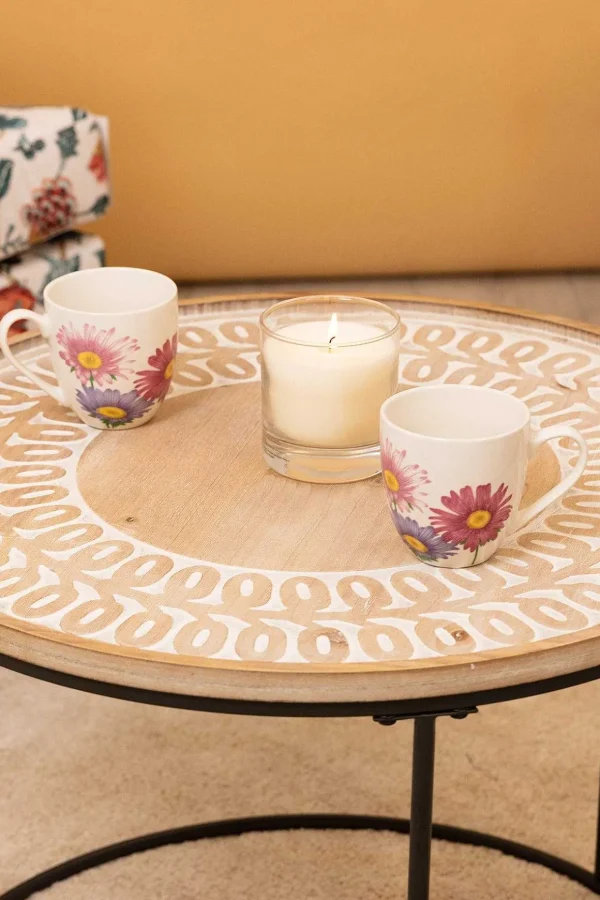 Floral Ceramic 4 Piece Mug Set
