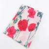 Floral Polka Boarder Scarf In Red