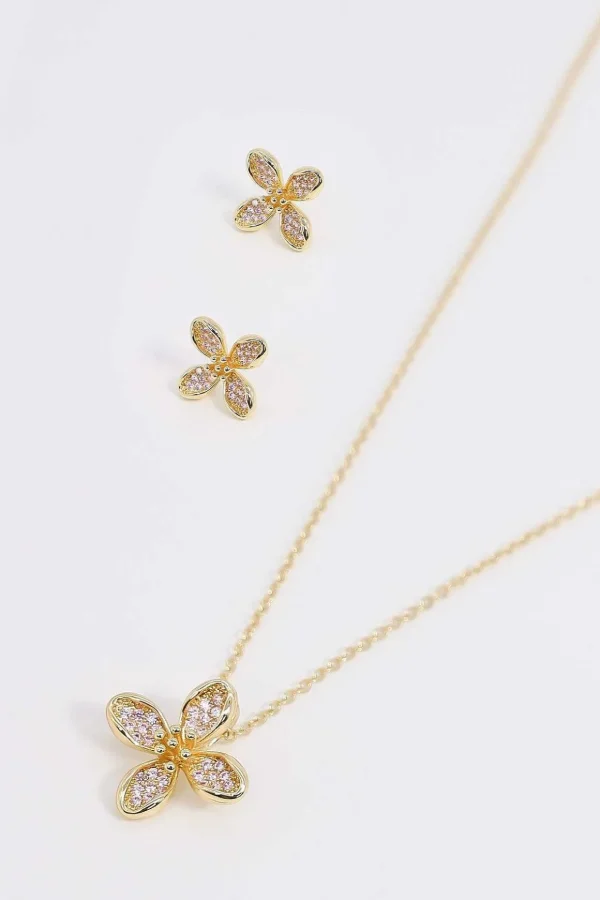 Flower Earrings In Gold
