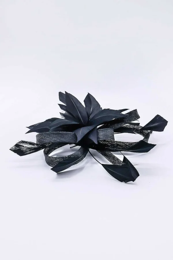 Flower Fascinator In Black