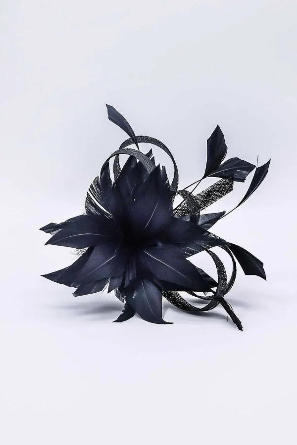 Flower Fascinator In Black
