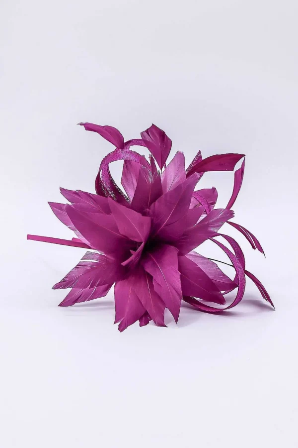 Flower Fascinator In Plum